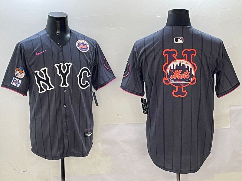 Men New York Mets Blank Black City Edition 2025 Nike MLB Jersey style 11->los angeles dodgers->MLB Jersey